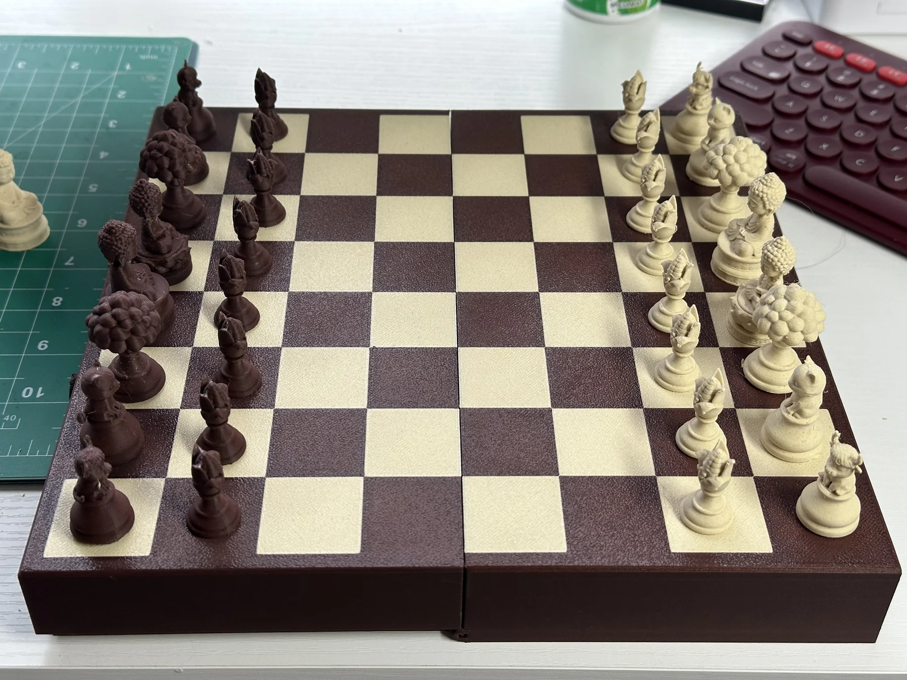 Wood PLA folding chess set