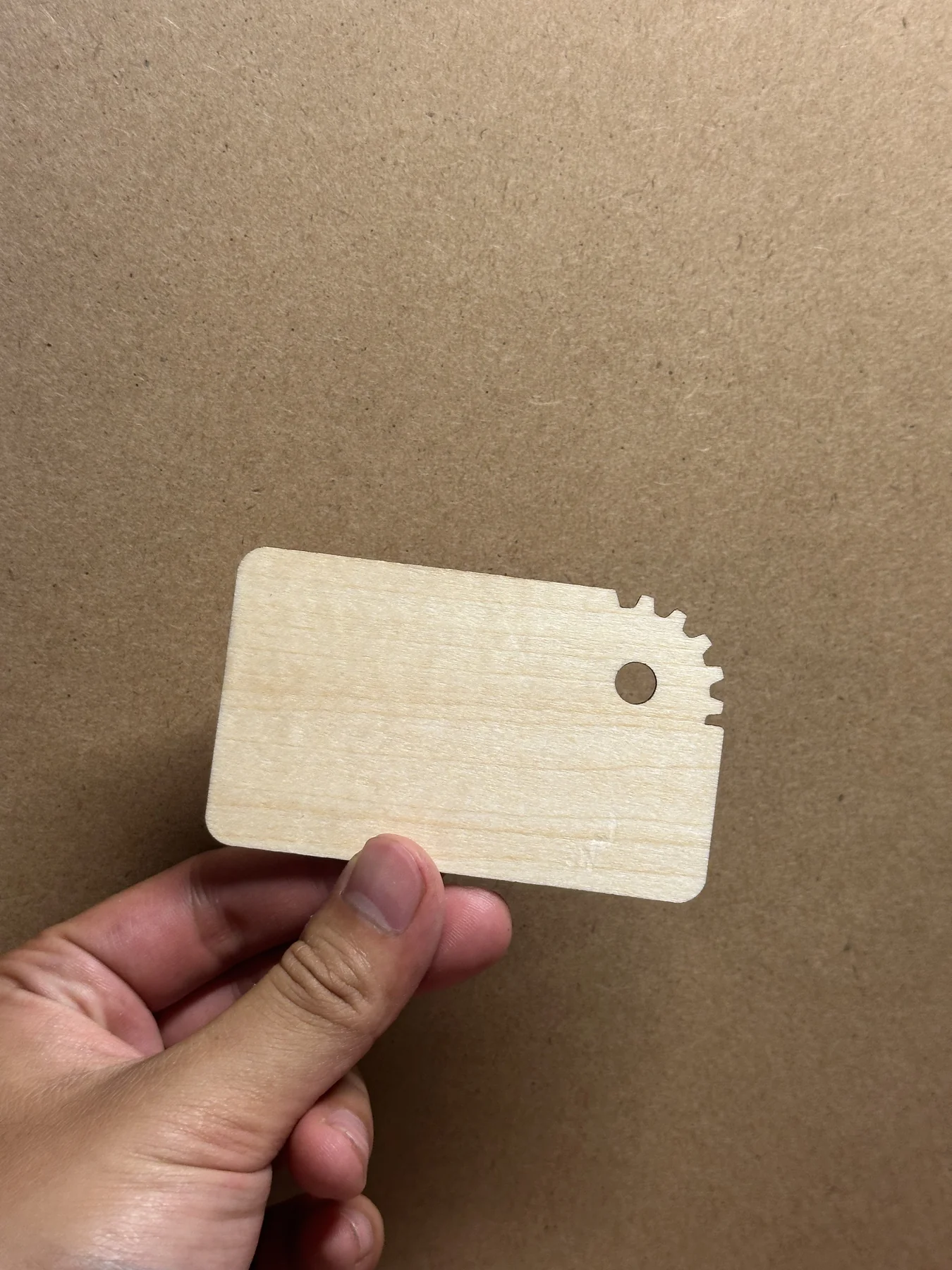Blank laser-cut wooden business card